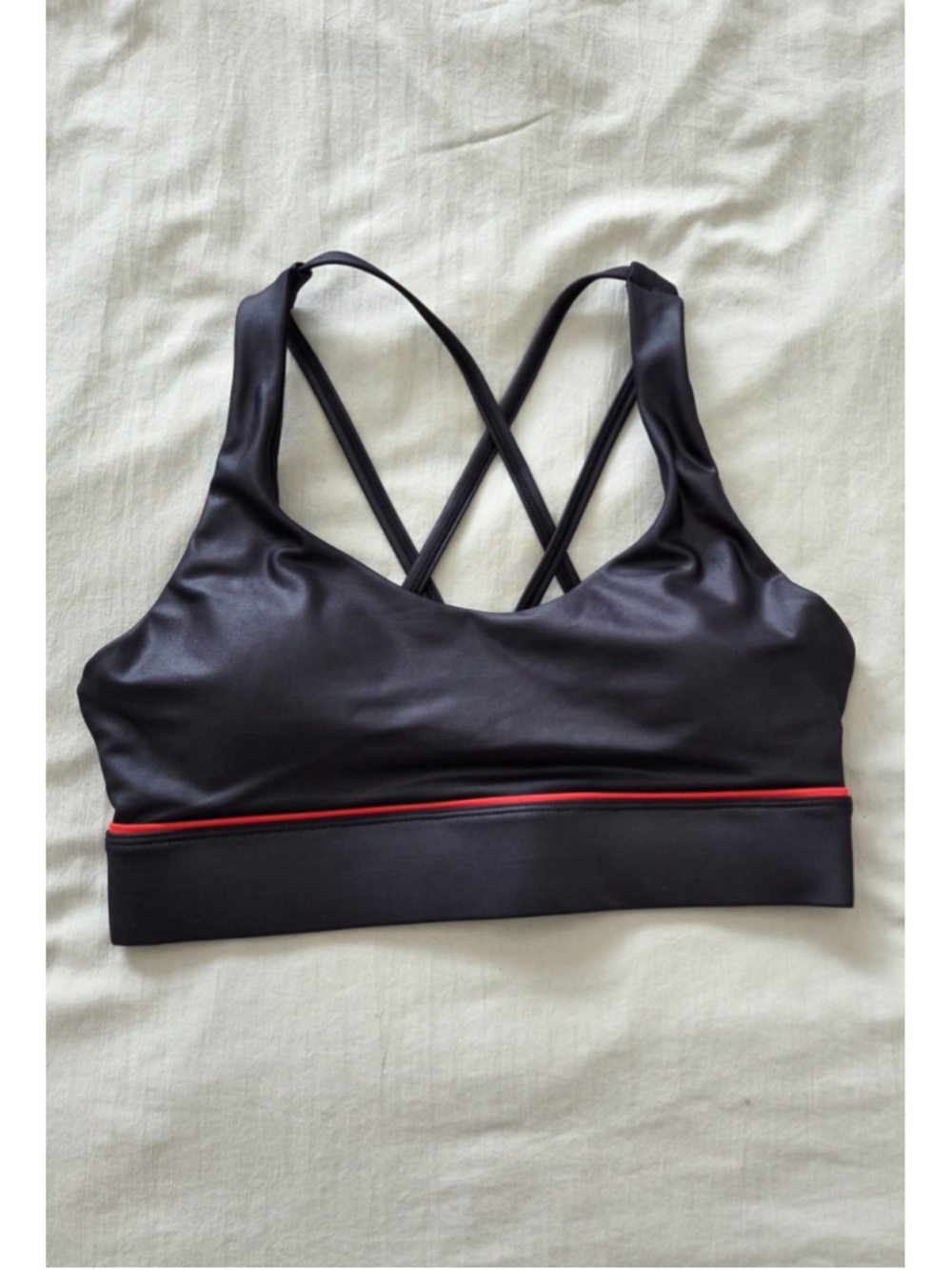 Zyia Active Criss Cross Back Sports Bra Size Medium Black/ Red